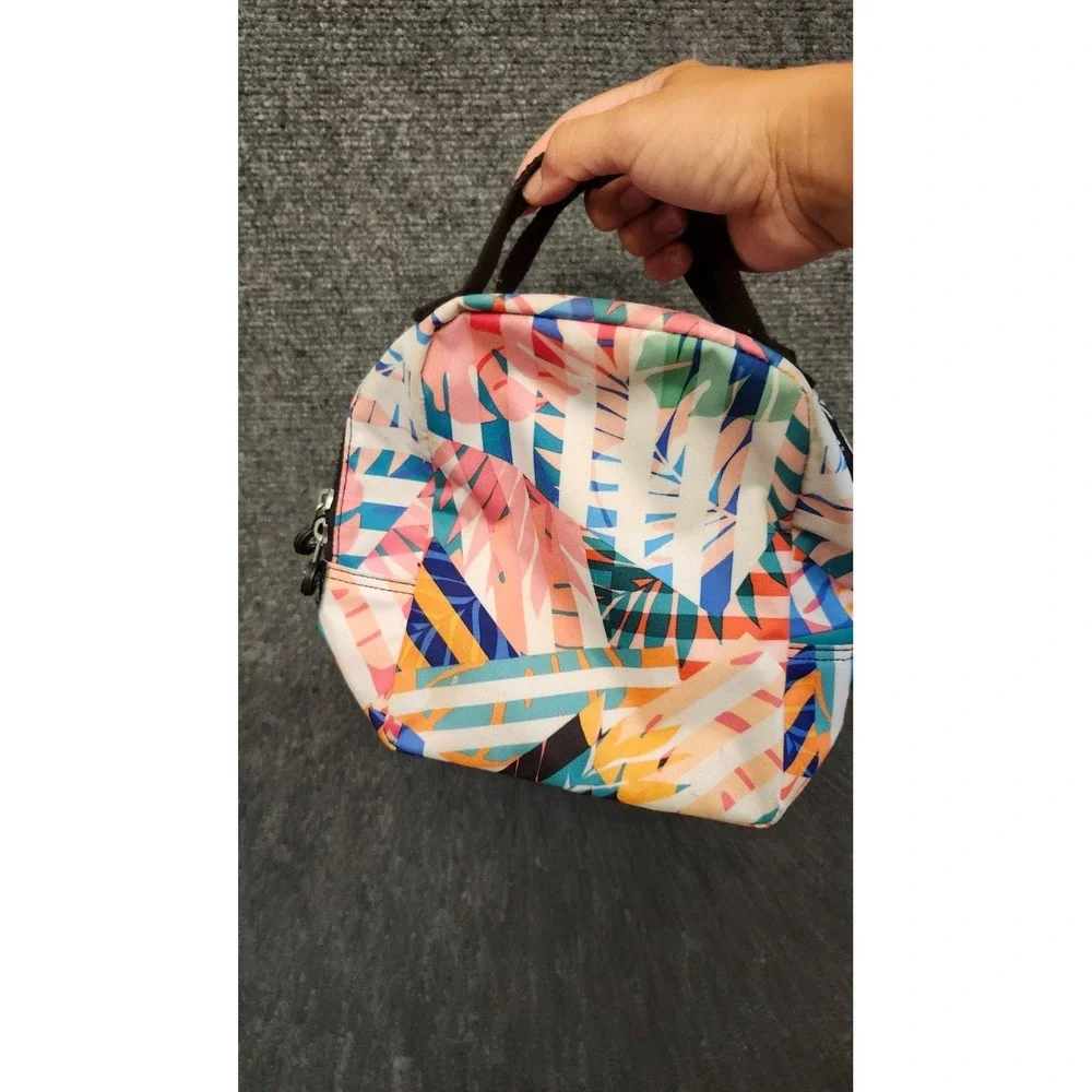 Kipling Kids Lunch Bag Tropical Nature Print Multicolor Nylon Monkey Keychain